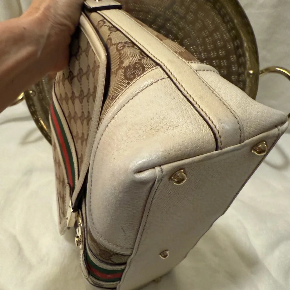 Gucci Beige and Green Women's Bag - Picture 7 of 12